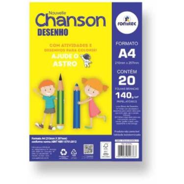 Imagem de Bloco para Educacao Artistica Livro Desenho A4 140G 20FLS - Romitec