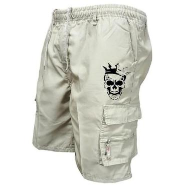 Imagem de Bermuda Tática Camuflada Masculina Com Múltiplos Bolsos, Casual, Ajust