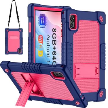 Imagem de FIEWESEY Capa para tablet TabneraX de 10,1 polegadas, híbrida, resistente, à prova de choque, capa protetora infantil com alça de ombro embutida para tablet TabneraX UTbook 10,1 polegadas/AWOW UTBook