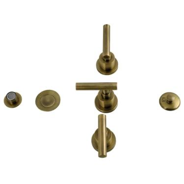 Imagem de Kingston Brass KB6323CML Torneira de bidê de três alças Manhattan com pop-up de latão, latão antigo