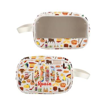 Imagem de VAMSII Presente de lembrança espanhola para amantes da Espanha, bolsa de cosméticos de higiene pessoal Espanha, presente de férias espanhol, presente de lua de mel, USSpainHigiene Pessoal, Moderno