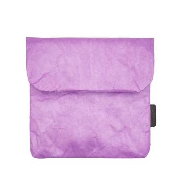 Imagem de Capa estilo vintage/retrô Tyvek Paper Tablet E-Reader, bolsa, bolsa para 15 cm, 17,8 cm, repelente de água, organização de adesivos para scrapbooking (roxo, tablet de 7 polegadas)