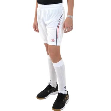 Imagem de Calção Juvenil Umbro Rush,Branco/Cinza/Vermelho,10