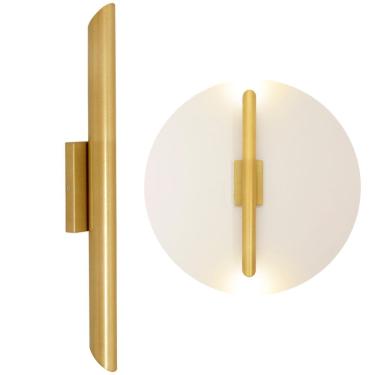 Imagem de Arandela Parede Tubo Cilindro 2 Fachos Alumínio Dourado 50Cm