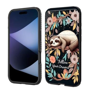 Imagem de wiaekosef Capa para iPhone Air, capa de lente de câmera deslizante embutida, proteção resistente à prova de choque, capa de camada dupla para iPhone Air de 6,5 polegadas 2025, bebê preguiça fofa na