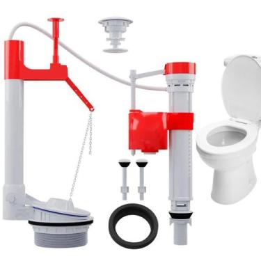 Imagem de Reparo De Caixa Acoplada Banheiro Kit Completo Acionamento Superior De