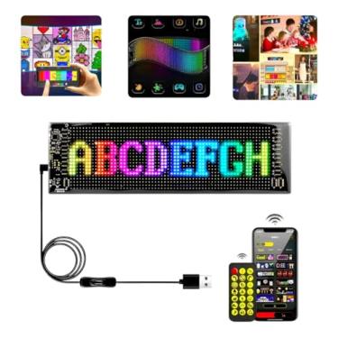 Imagem de Lâmpada Olho Diablo Tela LED Flexível MINI OLED – Personalizável via App, USB 5m, Decoração Carros & Lojas