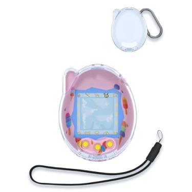 Imagem de for Tamagotchi Connection Case Cover,WUNIAK Design Kid Friendly PC Protective Portable Scratch Shock Resistant Shell with Lanyard for Tamagotchi,Transparent Blue.