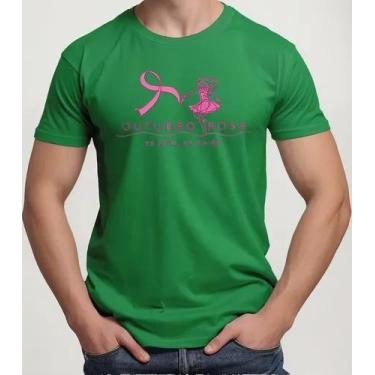 Imagem de Camiseta Camisa Feminina Masculina Algodão Campanha Outubro Rosa Preve