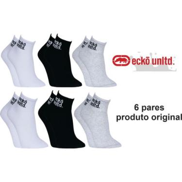 Imagem de Meia ECKO 6 pares Cano Médio Canelado Masculina Algodão - Ecko Unltd