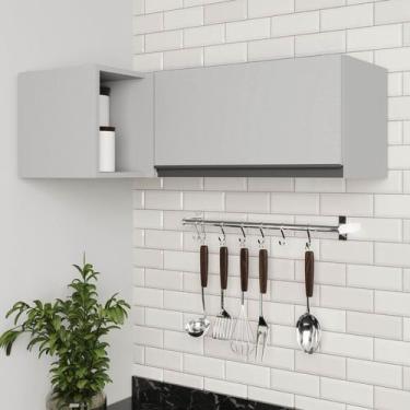 Imagem de Armário Aéreo Porta Basculante Canto Reto Nara CabeCasa MadeiraOrigina