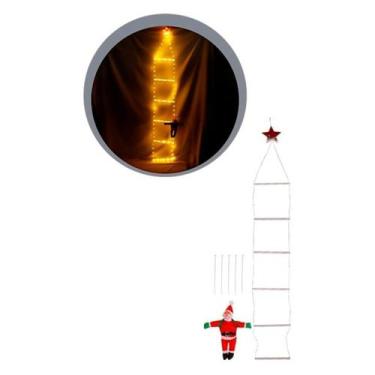 Imagem de Papai noel Luzes Escada pisca Trepador Ao Ar Livre - art christmas