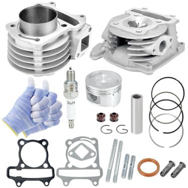 Imagem de Kit de cabeça de cilindro Assy 50 mm furo grande com válvulas de 69 mm GY6 50cc-100cc adequado para motor 139QMA 139QMB Scooter Moped ATV Go Kart Quad