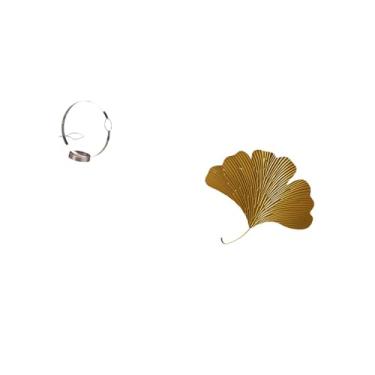 Imagem de Fenteer Suporte para Garrafas de Vinho em Ferro com Inspiração Elegante em Folhas de Ginkgo, Organizador Artístico de Vinho em Metal E Escultura Decorativa de