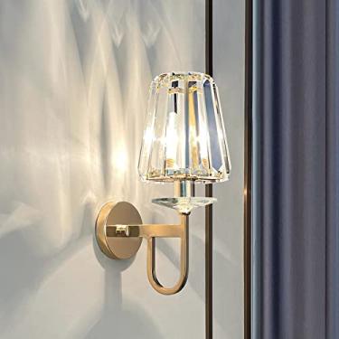 Imagem de HOSETEON Luminária de parede ng, luminária de parede moderna luxuosa Cryal luminária de metal arandela luminária de barra de parede r banheiro cabeceira g quarto casa