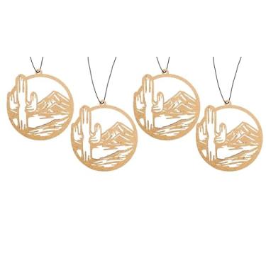 Imagem de Fresh Fresheners Pacote com 4 purificadores de ar de carro fofos estéticos (cacto do deserto de madeira)