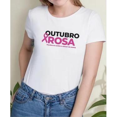 Imagem de Camisa Camiseta Adulto Masculina Feminina Algodão Outubro Rosa Prevenç