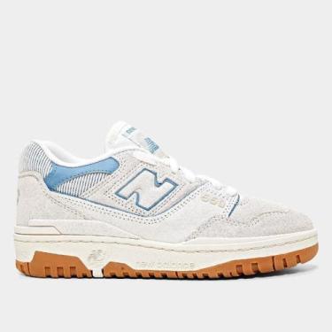Imagem de Tênis New Balance 550 Feminino, Bege, Azul, 35