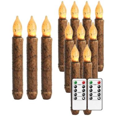 Imagem de Velas cônicas ONEIHOMM Primitive de 6,5", cera real com temporizador, 
