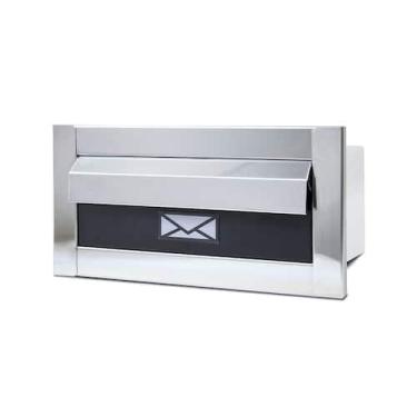 Imagem de Caixinha De Correio Inox FAIXA PRETA 29cm - JVN COMERCIAL
