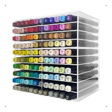 Imagem de Suporte Nicho Para 120 Canetas Touch Em Acrílico Organizador - Akria