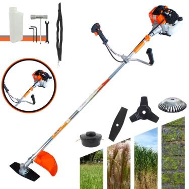 Imagem de Roçadeira  Multifunções Vulcan VR430-S À Gasolina Motor 2 Tempos 1,7HP 43cc 10.000rpm + Extra Faca 3 Pontas e Escova de Aço 38 Cerdas