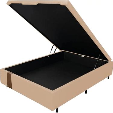 Imagem de Base Box Baú Kwid Casal em Linho 36x138x188 Dream House Cor Bege