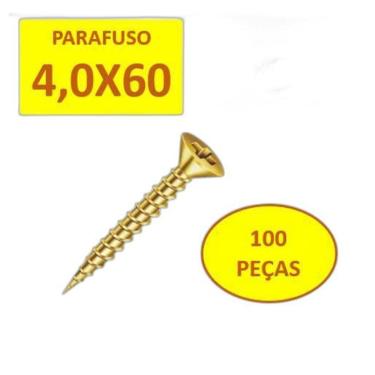 Imagem de Parafuso Chipboard 4,5X60 Cabeça Chata Para Madeira 100 Un