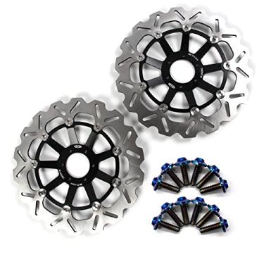 Imagem de Arashi Discos de freio dianteiro Rotores com parafusos de montagem para Honda CBR1100XX 1997-1998, acessórios de substituição de motocicleta pretos