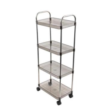 Imagem de Carrinho Multiuso Affresco 4 Prateleiras Fumê - Conthey