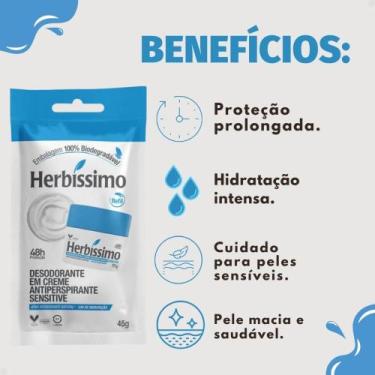 Imagem de Desodorante Creme Refil Herbíssimo Sensitive Antiperspirante 45g - HER