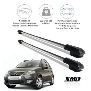 Imagem de Rack Travessa de Teto Prata Aluminio Citroen C3 Xtr Hatch 2006 a 2012 
