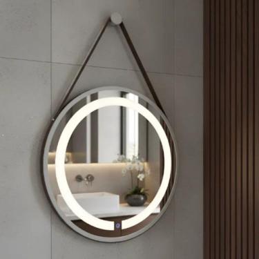 Imagem de Espelho Redondo Iluminado 40cm com Alça Touch 2 Leds com Alça Adnet Re