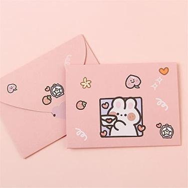 Imagem de Cartão de aniversário urso coelho bênção de agradecimento envelope de presente de ano decoração papel carta (6)