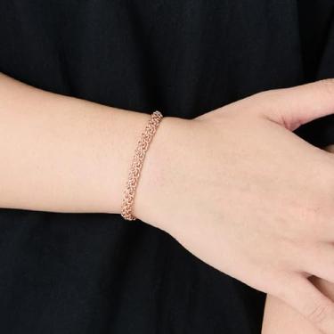 Imagem de Pulseiras masculinas ajustáveis com pingente de trigo/elos rolo/cubano/corrente de cobra empilhável joias modernas, One Size, Cobre, Sem Pedra Preciosa