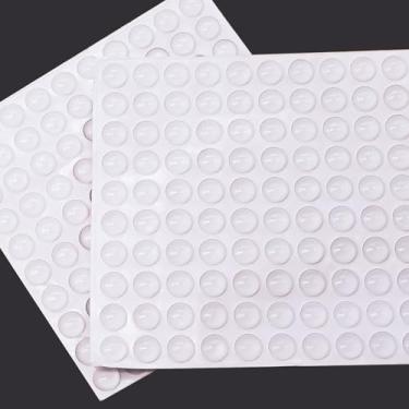 Imagem de Generic 200 peças de amortecedor redondo de borracha transparente para porta de armário, almofadas adesivas transparentes, amortecimento de som para gavetas, tampos de vidro, tábuas de corte, molduras