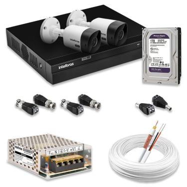 Imagem de Kit 2 Câmeras De Segurança Intelbras Full Hd 1080p Com Dvr Mhdx 1204 1080p Com Hd 1tb Purple