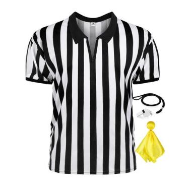 Imagem de Camisa de árbitro FancyFun para homens em preto e branco