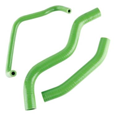Imagem de XAJINGSU Kit de mangueira de refrigeração de radiador de silicone 3 peças para HONDA CB600F Hornet 1998-2006 3 camadas (4,5 mm) 11 cores (verde brilhante)