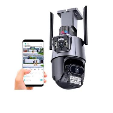 Imagem de Câmera segurança Ip Wifi P11-qq6 Lente Dupla 6mp app Icsee cor preto -