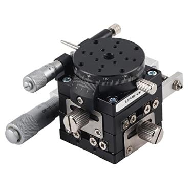 Imagem de Cryfokt Plataforma de Corte de 3 Eixos LS40-LM XYR, Estágio Linear Manual, Mesa Deslizante de Ajuste para Medições ópticas e Precisão, Preta