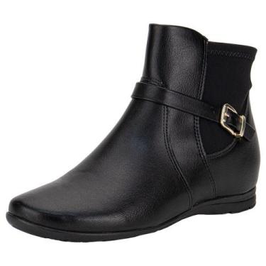 Imagem de Bota feminina cano baixo comfortflex 2491304, Preto, 37