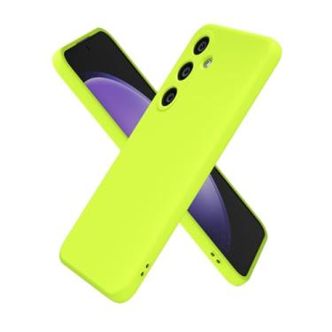 Imagem de oakxco Capa de silicone para Samsung Galaxy S23 Fe, ultrafina e fina para mulheres e meninas, cor lisa lisa minimalista estética fofa design feminino, gel de borracha macia TPU com capa para câmera