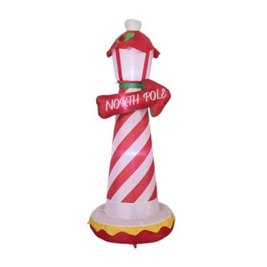Imagem de Vaveren Farol inflável do Polo Norte para decoração de Natal, ideal para jardim ou porta de entrada. com 180 cm de altura, este enfeite natalino é perfeito