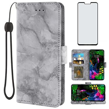 Imagem de Asuwish Capa compatível com LG G8 ThinQ e protetor de tela de vidro temperado, acessórios para celular, porta-cartões, suporte para cartão, capa de celular para LGG8 Thin Q G 8 LG8 G8thinq LGG8thinq