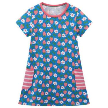Imagem de Vestido Hongshilian Little Girls Algodão Strawberry & Floret 7T