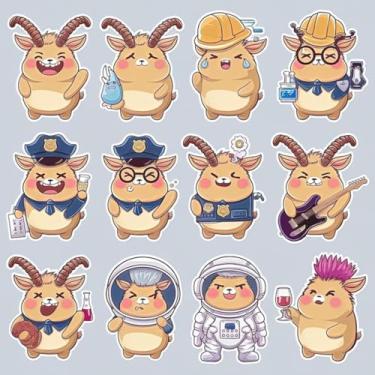 Imagem de Adesivo Infantil Kawai Decorativo para Quarto e Cadernos com Ilustrações Animais Frutas e Emojis 40x40cm