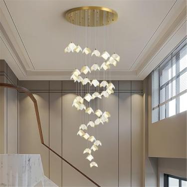 Imagem de Luminária pendente LED contemporânea para duplex, ideal para sala de estar, restaurante, quarto, villa, hotel, com design giratório e design criativo (BB 40 lâmpadas)