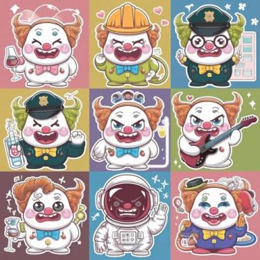 Imagem de Adesivo Decorativo Infantil Kawai com Personagens de Cartoon e Robô para Quarto e Cadernos - Decoração Divertida e Versátil 50x50cm