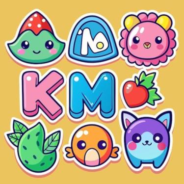 Imagem de Adesivo Kawaii para Quarto Infantil Decorativo de Parede e Caderno Fofinho 30x30cm